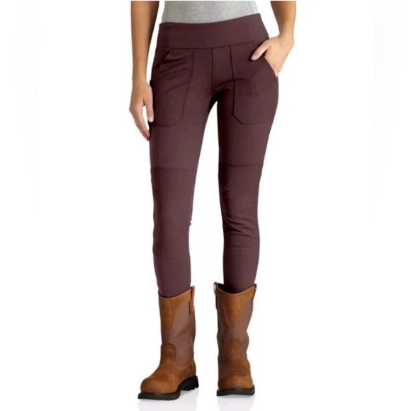 Carhartt Pants - Carhartt Women's Force midweight utility legging pants burgundy brown M